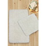 Chilai Home Cotton Basic Ekru 2'li Set Banyo Halısı