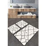 Chilai Home Dalmata Djt 3'lü Set Banyo Paspası Kaymaz Tabanlı Banyo Halısı Klozet Takımı