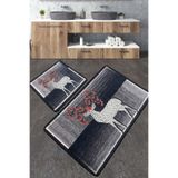 Chilai Home Elafa Djt 2'li Set Yıkanabilir Kaymaz Taban Banyo Halısı