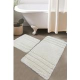 Chilai Home Elena Ekru Cotton 2li Set Banyo Halısı%100 Doğal Organic Pamuk, Yıkanabilir. 8683264339967