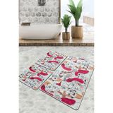 Chilai Home Faccia Djt 3'lü Set Banyo Paspası Kaymaz Tabanlı Banyo Halısı Klozet Takımı
