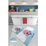 Chilai Home Fennel 2'li Set Paspas Yıkanabilir Kaymaz Taban Banyo Halısı Klozet Takımı