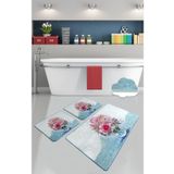Chilai Home Fennel 3'lü Set Paspas Yıkanabilir Kaymaz Taban Banyo Halısı Klozet Takımı