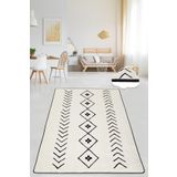 Chilai Home Fiona Ekru Djt Kaymaz Taban Dekoratif Halı, 80 x 150