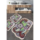 Chilai Home Forme Banyo Halısı Djt 3lü Set Banyo Halısı Paspas Yıkanabilir Kaymaz