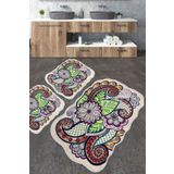 Chilai Home Forme Djt 3'lü Set Yıkanabilir Kaymaz Taban Banyo Halısı