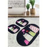 Chilai Home Four Cats Banyo Halısı 3'lü Set