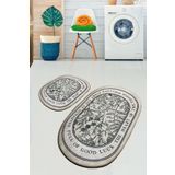 Chilai Home Fullof 2'li Set Djt Yıkanabilir Kaymaz Taban Paspas Banyo Halısı Klozet Takımı