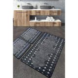 Chilai Home Geesle Banyo Halısı Djt 3lü Set Banyo Halısı Paspas Yıkanabilir Kaymaz