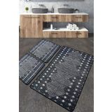 Chilai Home Geesle Djt 3'lü Set Yıkanabilir Kaymaz Taban Banyo Halısı