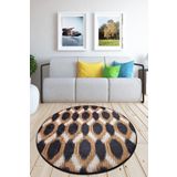 Chilai Home Gold And Black Djt Çap Dekoratif Modern 140x140 cm Halı