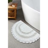 Chilai Home Half Ekru %100 Pamuklu Tekli 80x50 cm Banyo Paspas Seti