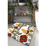 Chilai Home Hennaed Cat Djt 3'lü Set Banyo Halısı