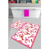 Chilai Home Homard Djt 2'li Set Banyo Paspası Kaymaz Tabanlı Banyo Halısı Klozet Takımı