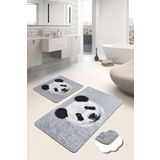 Chilai Home Huge Panda Djt 2li Set Özel Tasarım Kaydırmaz Taban Banyo Paspası