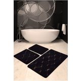 Chilai Home Infınıtıy Siyah 3lü Set Klozet Takımı, Banyo Paspas Seti Halısı