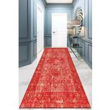 Chilai Home Isabel Kırmızı Yolluk Halı Djt Yıkanabilir Kaymaz Tabanlı Kesme Rulo Halı Yolluk, 80 x 150