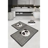 Chilai Home Kareli Panda 2'li Set Banyo Paspas Seti,paspas Takımı,klozet Takımı Djtbanyo - Renkli