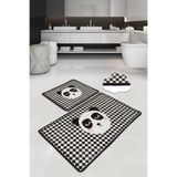Chilai Home Kareli Panda Djt 2li Set Banyo Paspas Seti,Paspas Takımı,Klozet Takımı