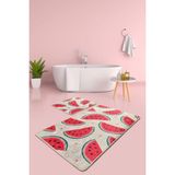 Chilai Home Karpuz 2'li Set Banyo Halısı Yıkanabilir, Kaymaz Taban Djtbanyo - Renkli - 4947