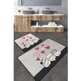 Chilai Home Kitten Djt 2'li Set Yıkanabilir Kaymaz Taban Banyo Halısı