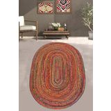 Chilai Home Labyrinth Oval Djt Modern Tasarım Yıkanabilir Kaymaz Taban Halı, Salon Halısı, Dekoratif Halı, 100 x 160