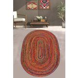 Chilai Home Labyrinth Oval Djt Modern Tasarım Yıkanabilir Kaymaz Taban Halı, Salon Halısı, Dekoratif Halı, 140 x 190