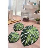 Chilai Home Lapel Green 3'lü Set Djt Banyo Halısı
