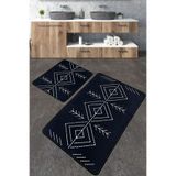 Chilai Home Lau Siyah Djt 2'li Set Yıkanabilir Kaymaz Taban Banyo Halısı