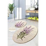 Chilai Home Lavender 2'li Set Klozet Takımı Banyo Paspas Seti Halısı Yıkanabilir