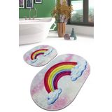 Chilai Home Leno Djt 2'li Set Banyo Paspası Kaymaz Tabanlı Banyo Halısı Klozet Takımı
