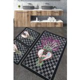 Chilai Home Levan Djt 3'lü Set Paspas Yıkanabilir Kaymaz Taban Banyo Halısı