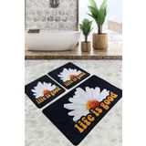 Chilai Home Life Is Good Djt 3'lü Set Banyo Paspası Kaymaz Tabanlı Banyo Halısı Klozet Takımı