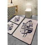 Chilai Home Lipha Bej 3'lü Set Banyo Halısı banyo