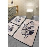 Chilai Home Lipha Bej 3'lü Set Djt Banyo Halısı