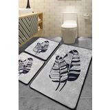 Chilai Home Lipha Gri 3'lü Set Banyo Halısı banyo