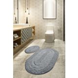Chilai Home Macoroni Gri 2'li Set Cotton Banyo Halısı Bpmk