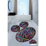 Chilai Home Maglie Djt 3'lü Set Paspas Kaymaz Taban Yıkanabilir Banyo Halısı Klozet Takımı