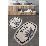 Chilai Home Mand Djt 2'li Set Paspas Yıkanabilir Kaymaz Taban Banyo Halısı