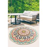 Chilai Home Mandala Color Balkon Djt Çap Balkon ve Teras 140x140 cm Halı