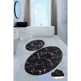 Chilai Home Marble 2'li Set Klozet Takımı Banyo Paspas Seti Halısı Djtbanyo - 1273 - Siyah