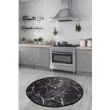 Chilai Home Marble Dekoratif Djt Çap Dekoratif Marka Yıkanabilir Kaymaz Taban 140x140 cm Halı