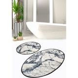Chilai Home Mermer 2'li Set Banyo Halısı Paspas, Klozet Takımı Djtbanyo - Renkli - 4585