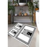 Chilai Home Mom Cat Djt 3'lü Set Banyo Halısı