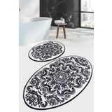 Chilai Home Motivas Black Djt 2'li Set Banyo Halısı Klozet Takımı