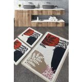 Chilai Home Noe Paspas Djt 3'lü Set Yıkanabilir Kaymaz Taban Banyo Halısı