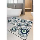 Chilai Home Occhio 2li Set Banyo Halısı Djt Yıkanabilir Kaymaz Taban Paspas Klozet Takımı