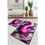 Chilai Home Pastry Djt 2'li Set Banyo Paspası Kaymaz Tabanlı Banyo Halısı Klozet Takımı