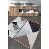 Chilai Home Phell Bej Paspas Djt 3'lü Set Yıkanabilir Kaymaz Taban Banyo Halısı