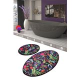 Chilai Home Pictura Siyah Oval 2'li Set Banyo Paspas Seti Klozet Takımı Djtbanyo